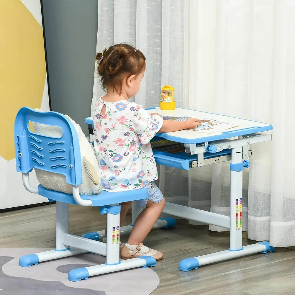 HOP1001317-3_In_hoogte_verstelbaar_kinderbureau_met_stoel_-_blauw,_ergonomisch_design_4.webp