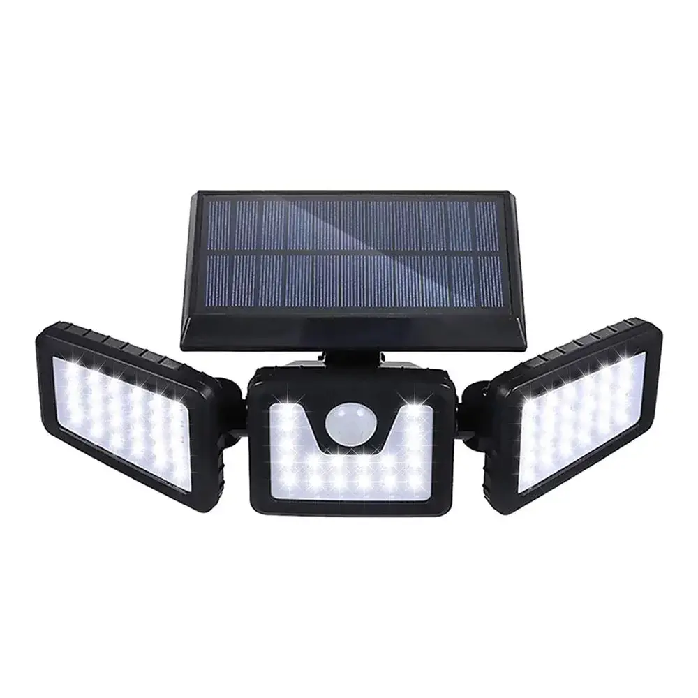 Lampe solaire LED orientable avec capteur - 3 panneaux - IP65
