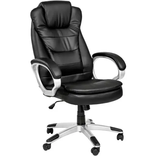 [HOP1000930-1] Silla de oficina giratoria RELAX con reposabrazos (negra)